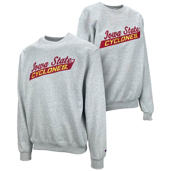 Champion® Iowa State Script Cyclones Gray Crewneck